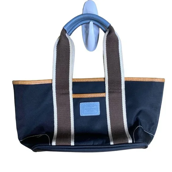 coach Mini Hampton lunch tote nylon bag blue designer - Picture 1 of 8